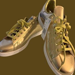 Adidas Shiny metallic Gold Stan Smith sneakers M10.5/W12